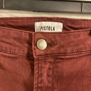 Pistola-Hannah Moto Cargo High-Rise Skinny Jeans, Burgundy